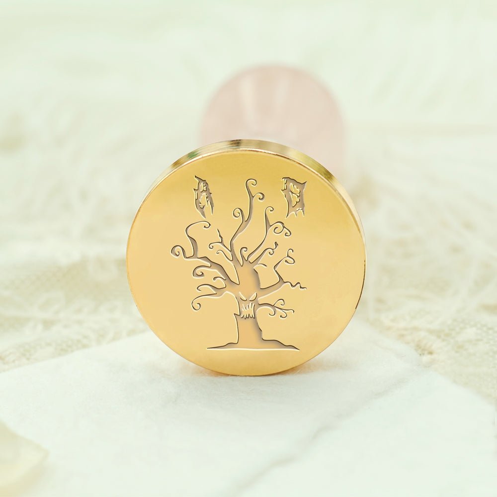 Custom Tree with Ghost Face Halloween Name Wax Seal Stamp