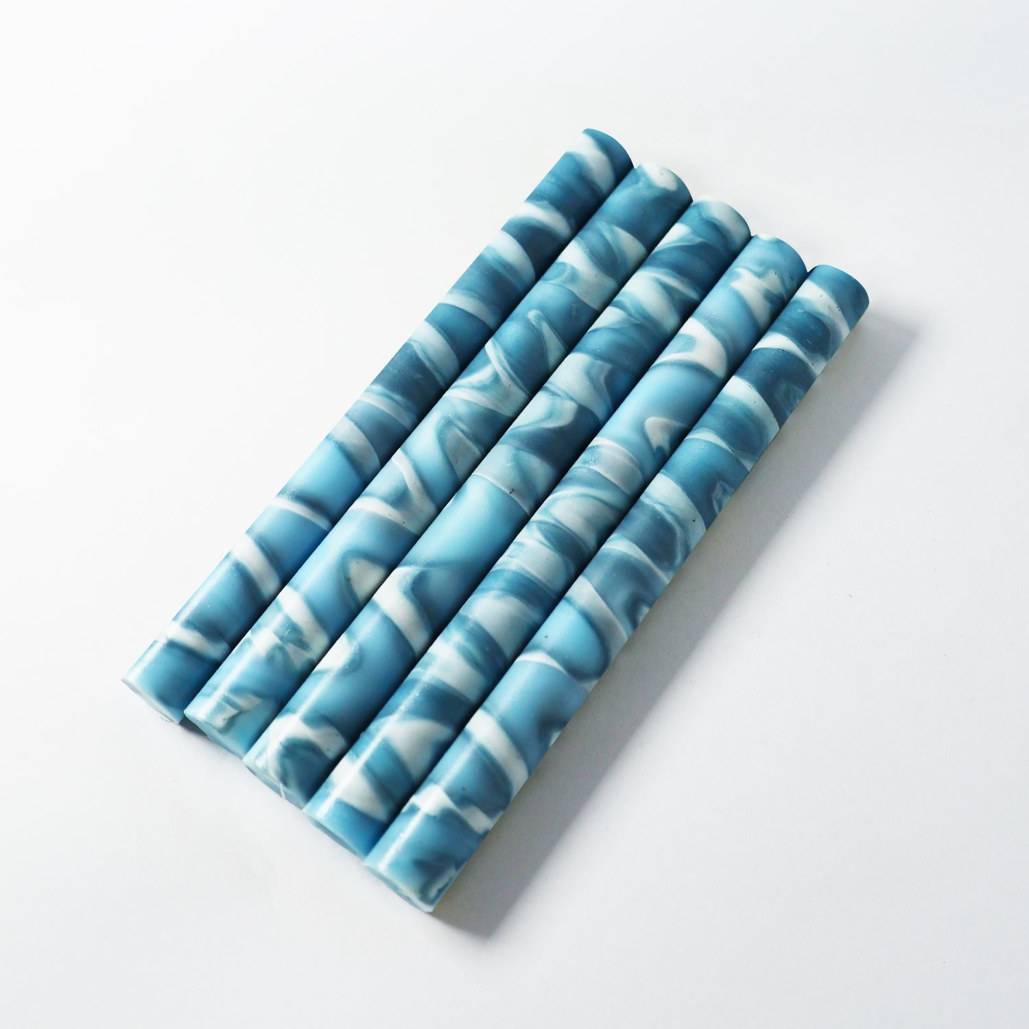 Dreamy Mixed Color Glue Gun Sealing Wax Stick - Sea Blue White