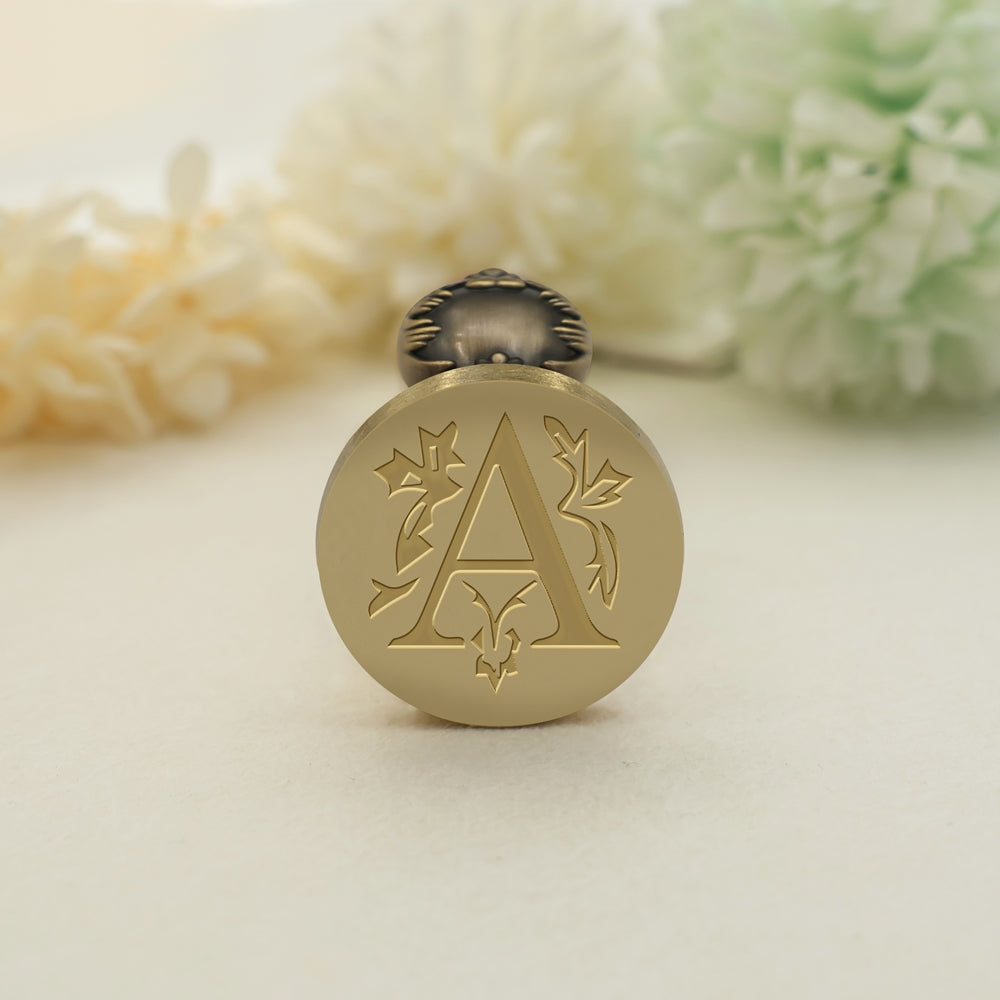 Floral Single Initial Wax Seal Stamp-2