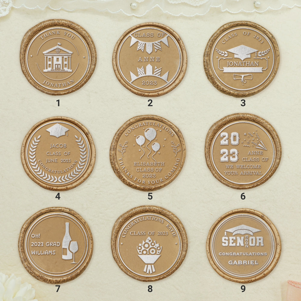 Happy Graduation Custom Wax Seal Stamp (27 Designs) - SKU1