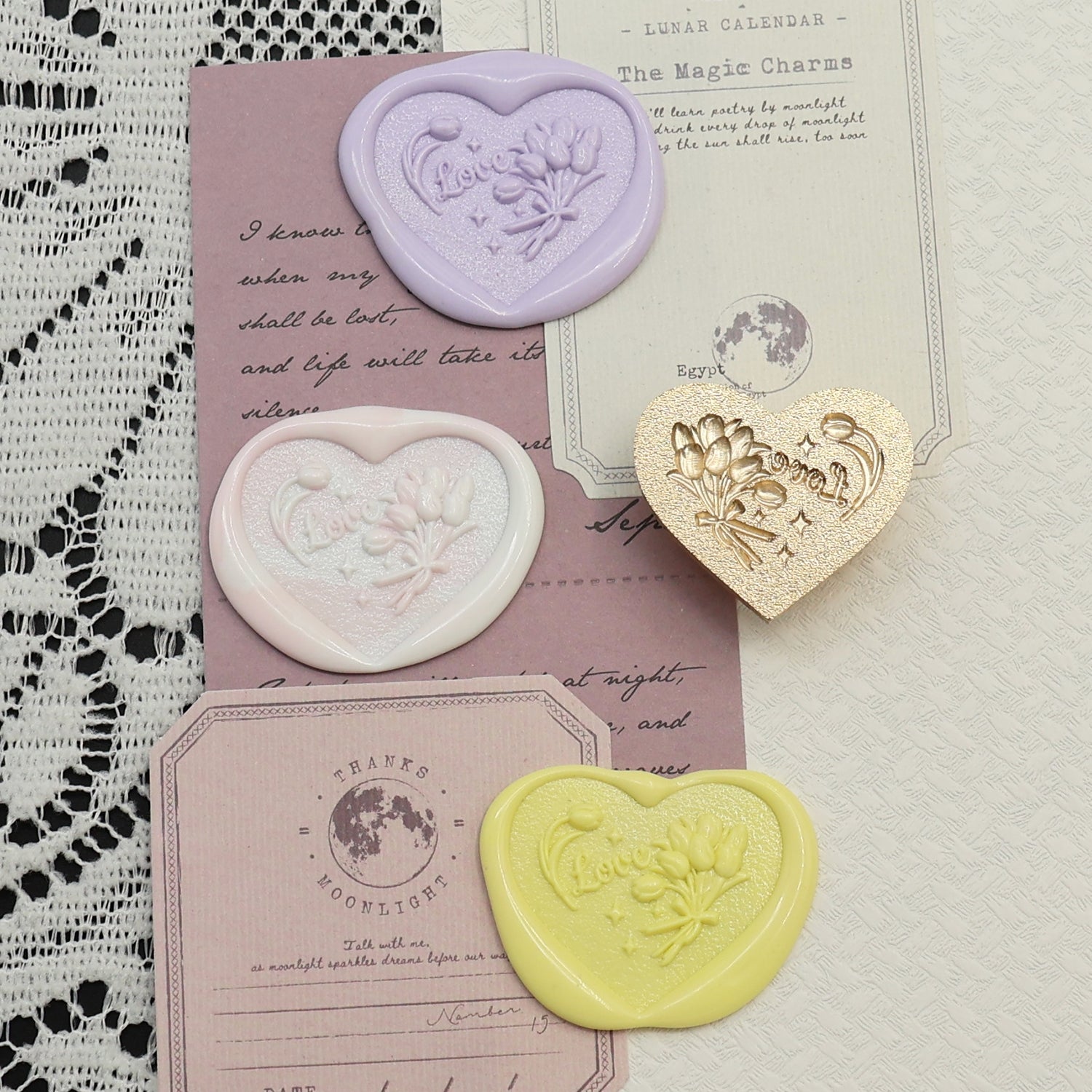 Heart Shape Custom Design Wax Seal Stamp with Your Artwork 2