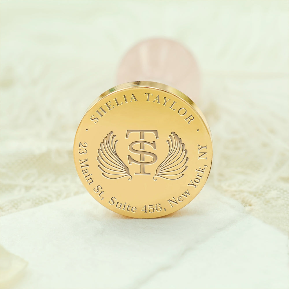 Custom Address Wax Seal Stamp with Name/ Initial - Style 10 10-3