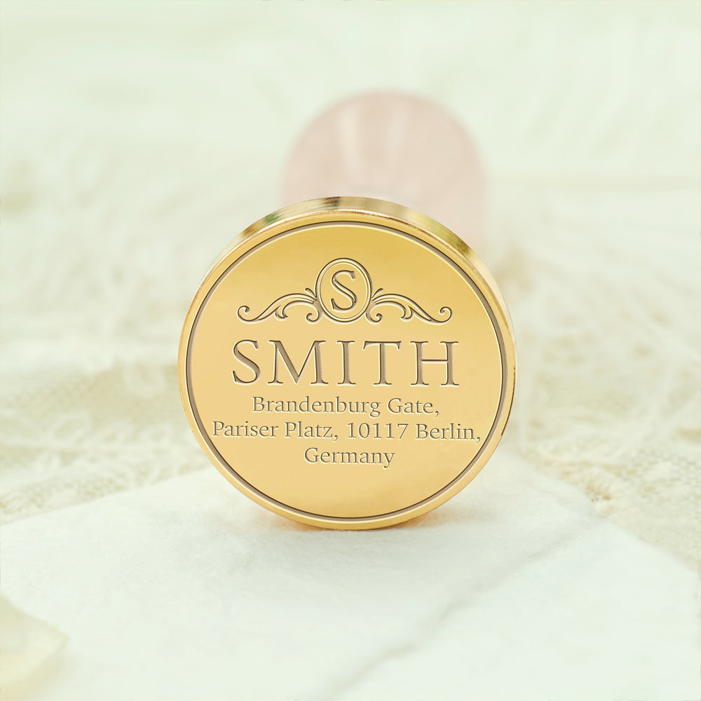 Custom Address Wax Seal Stamp with Name/ Initial - Style 20 20-3