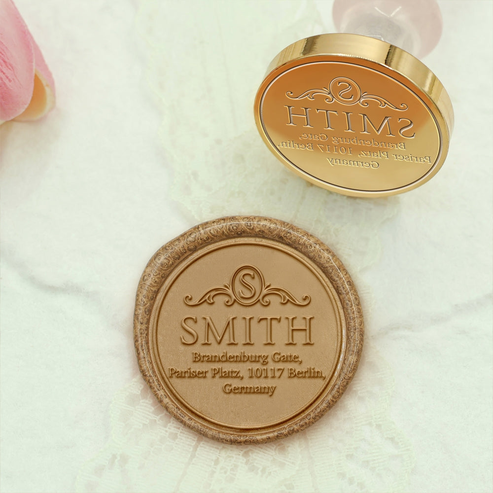 Custom Address Wax Seal Stamp with Name/ Initial - Style 20 20