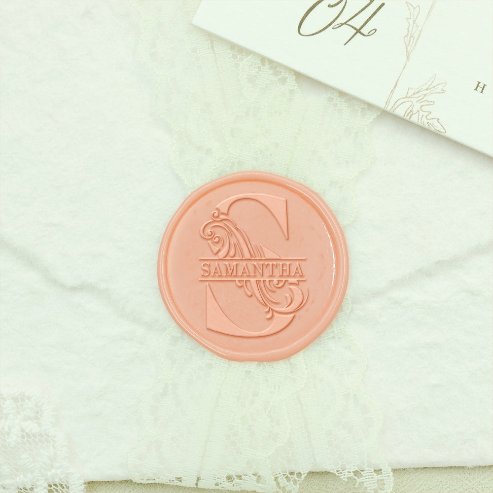 Initial & Vine Custom Name Wax Seal Stamp-1