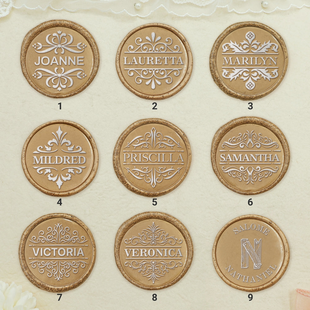 Custom Wax Seal Stamp - Enigmatic Whispers Custom Initial Wax Seal Stamp (27 Designs)