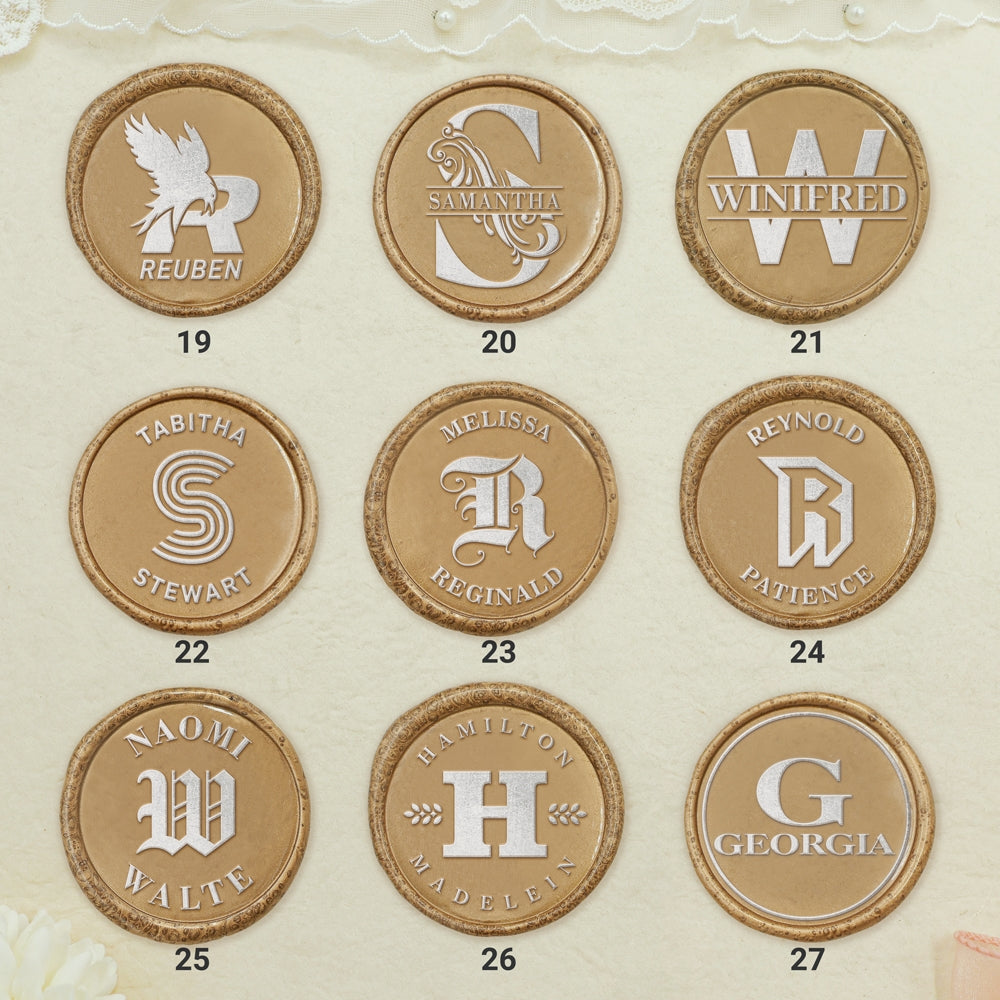 Custom Name Wax Seal Stamp with Full Name / Initial (27 Designs)- sku3