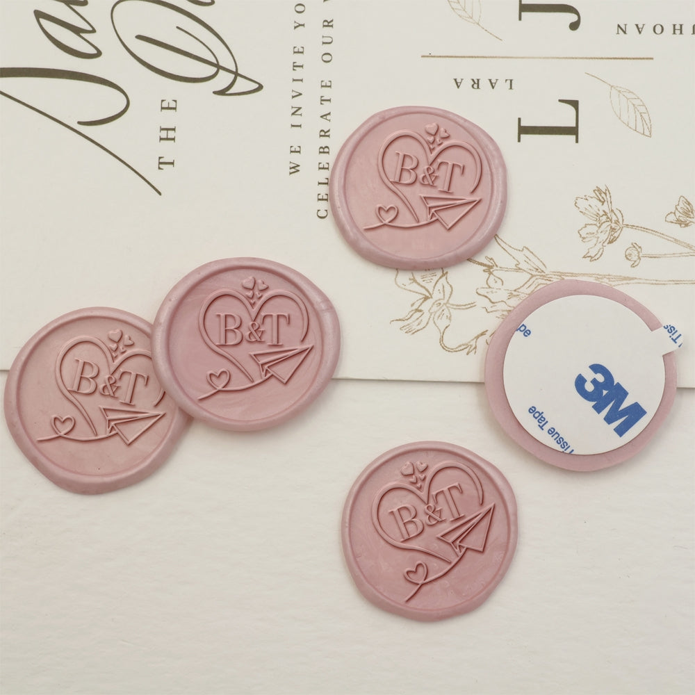 Love Trip Double Initials Wedding Custom Self-Adhesive Wax Seal Stickers-3