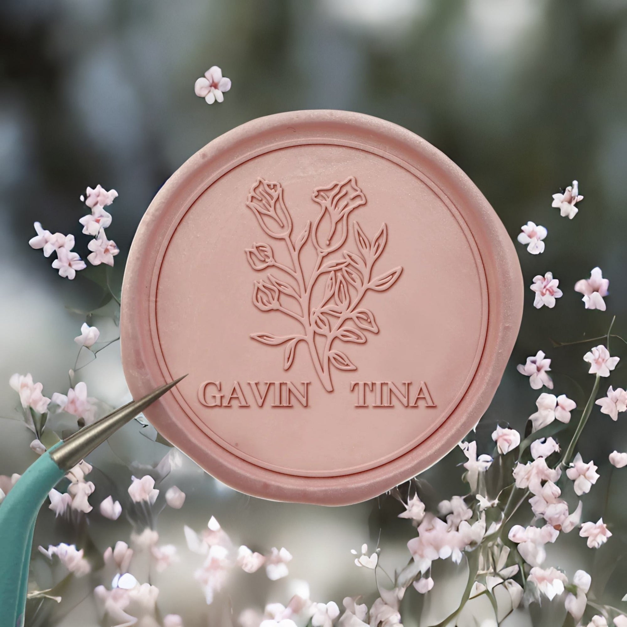 Lily of the Valley Name Wedding Custom Self-Adhesive Wax Seal Stickers