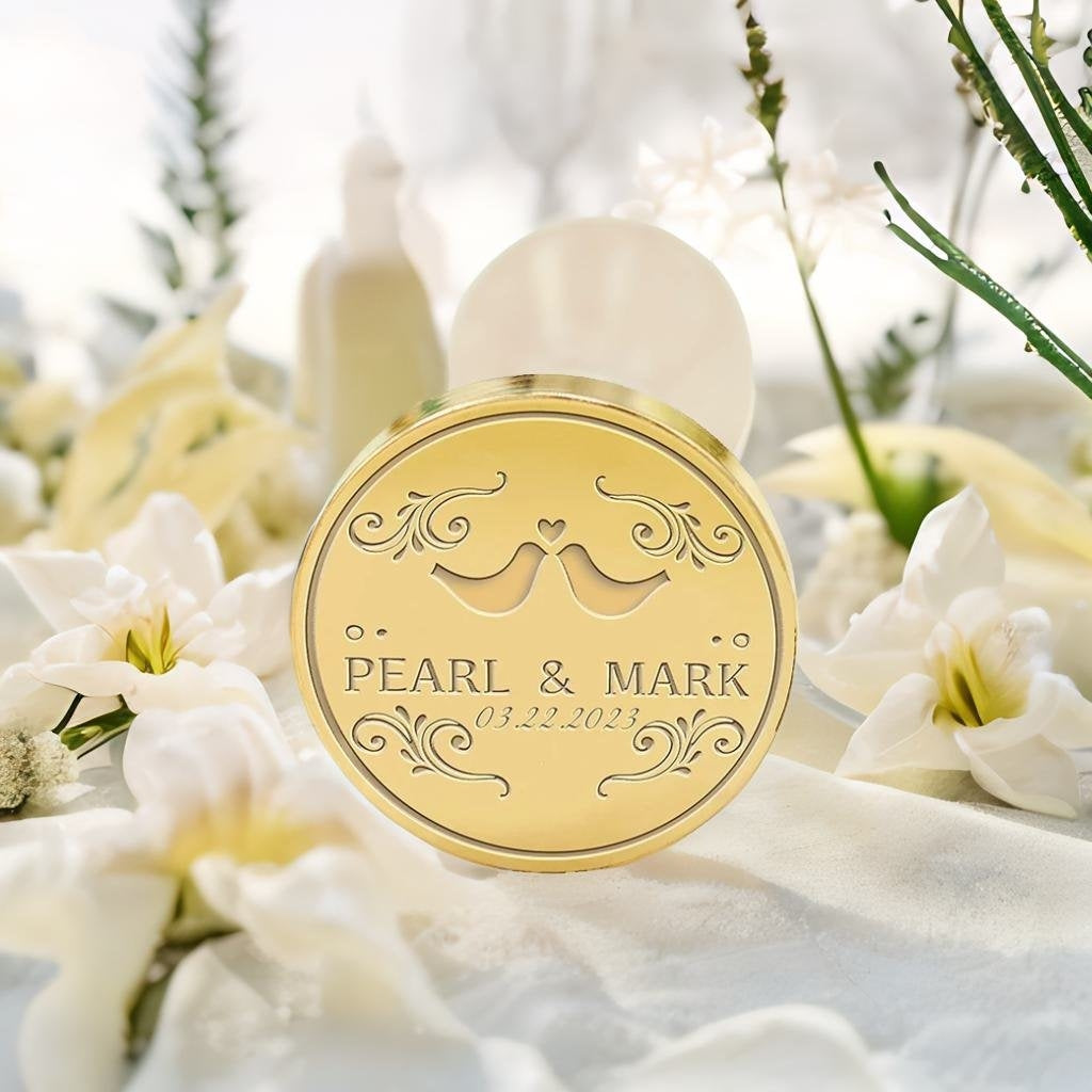 Love Seals Wedding Custom Wax Seal Stamp with Couple's Names