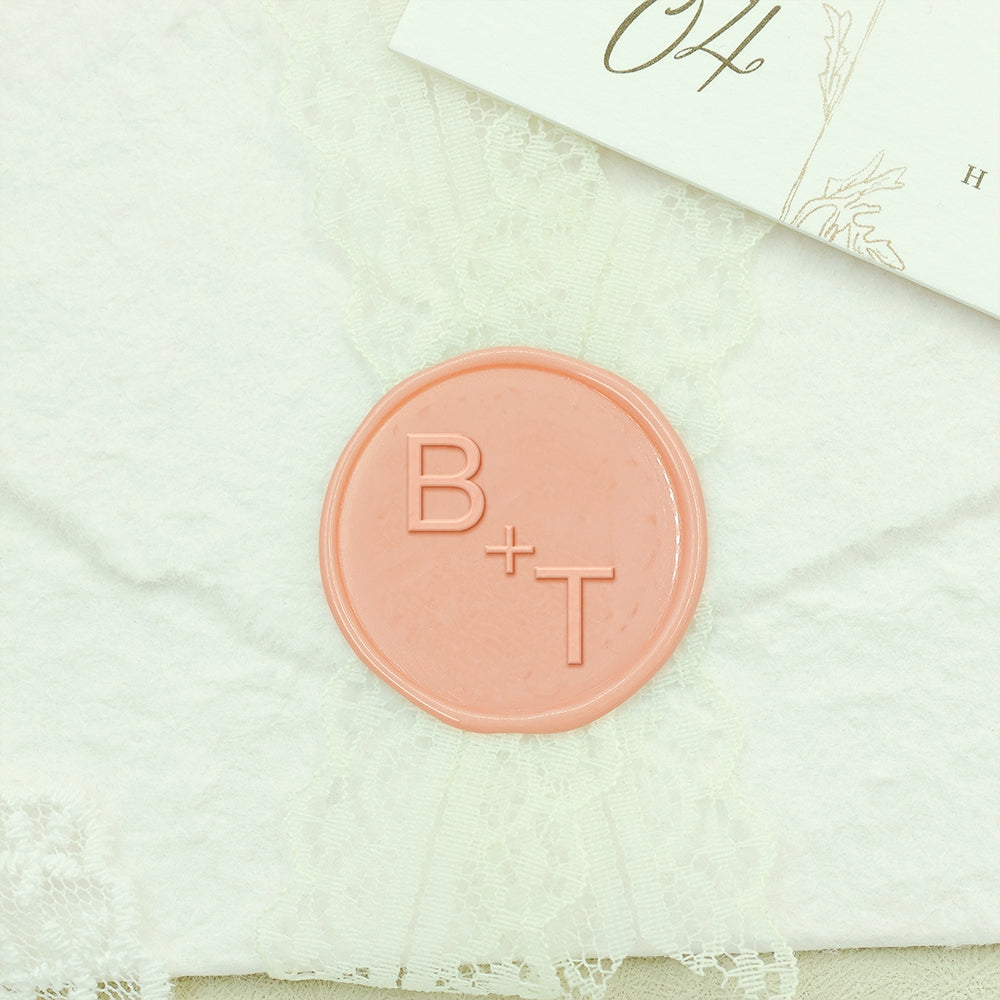Minimalist Monogram Custom Wedding Wax Seal Stamp - Style 9-1