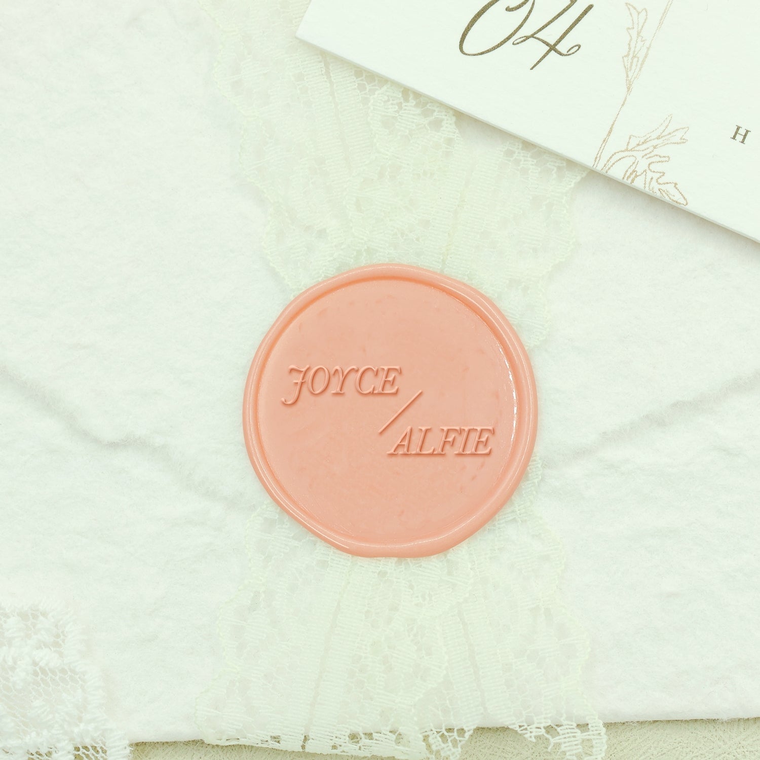 Minimalist Name Custom Wedding Wax Seal Stamp - Style 5 Custom-Minimalist-Wedding-Wax-Seal-Stamp(9-Designs)2