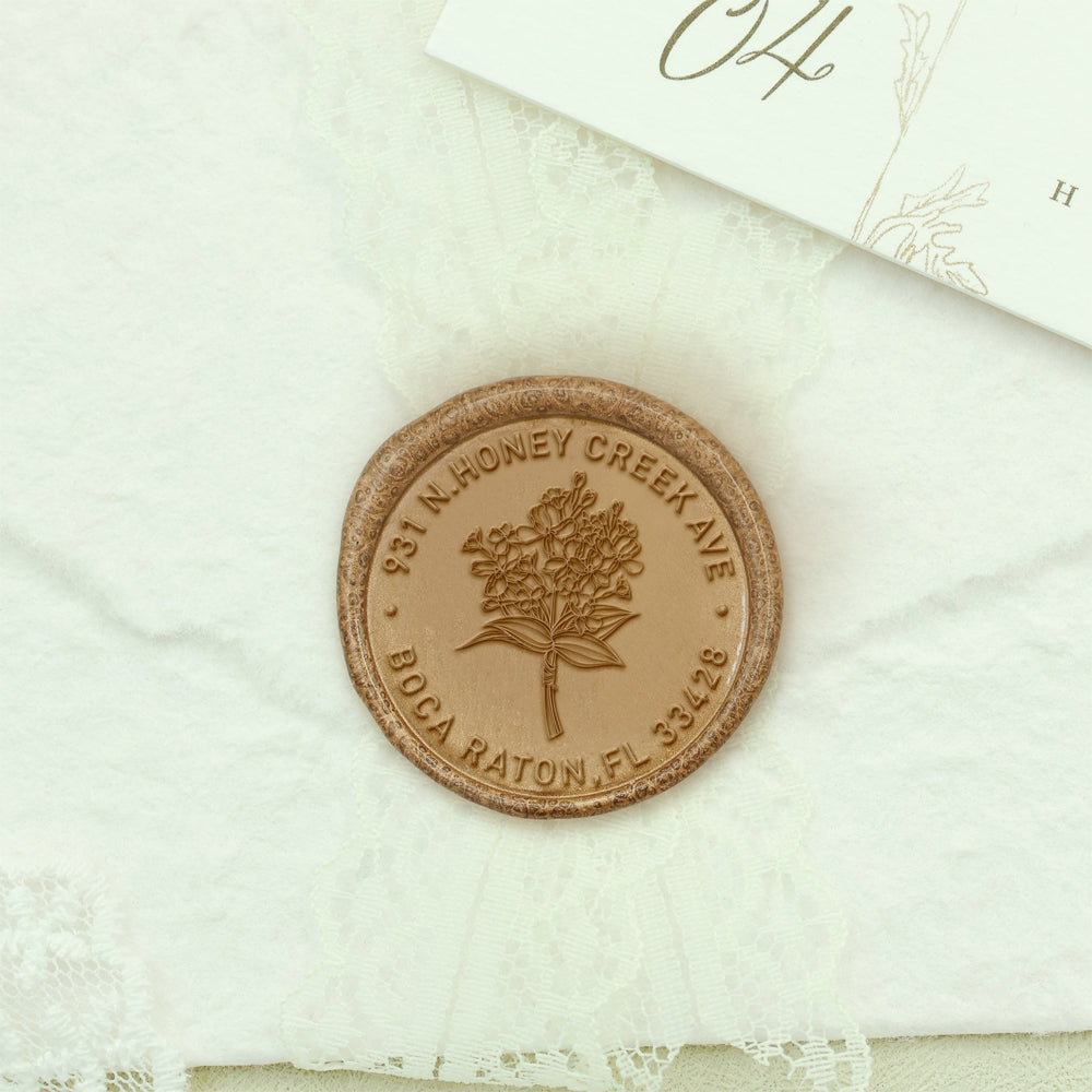 Natural Plant Custom Address Wax Seal Stamp - 24 24-2