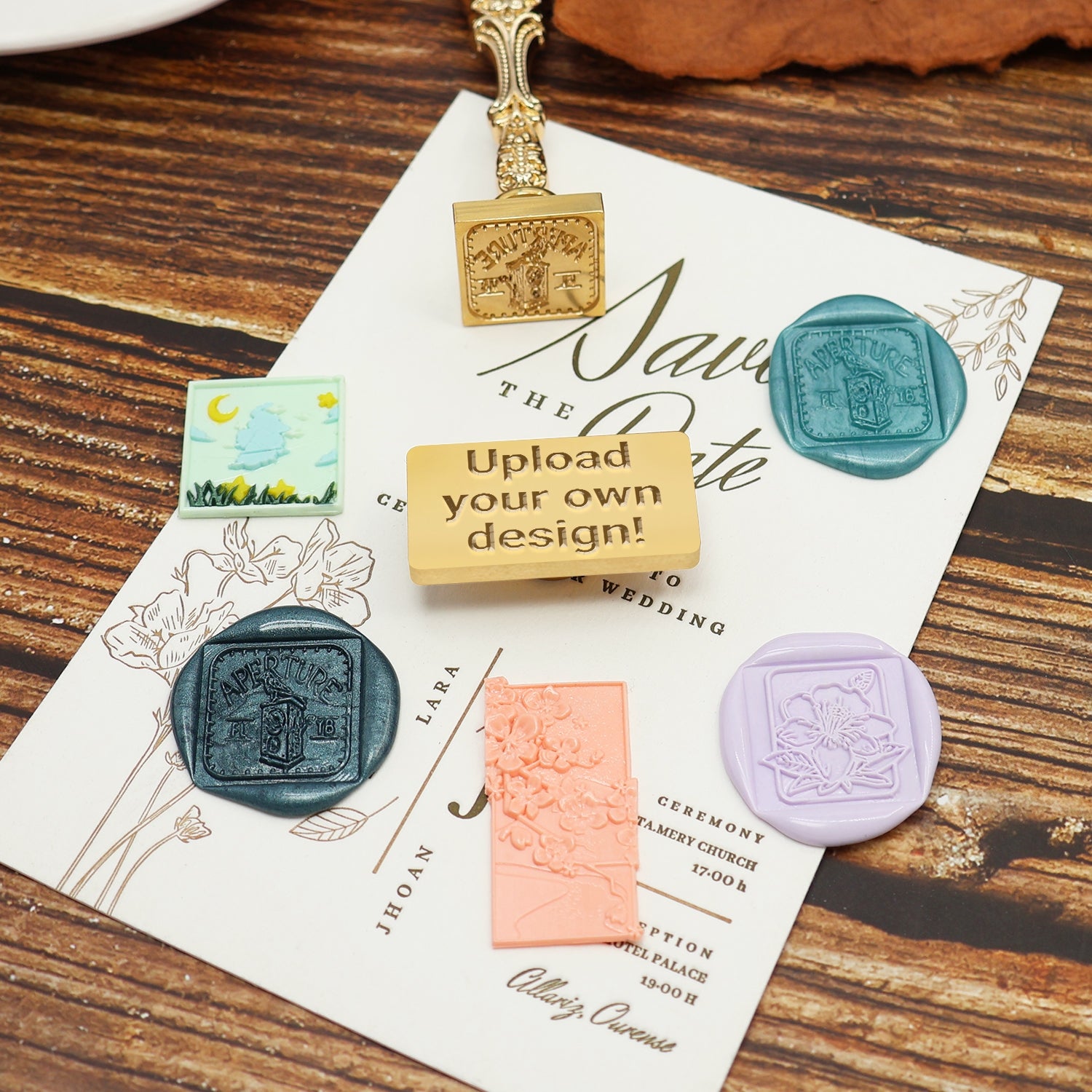Rectangular & Square Fully Customized Wax Seal Stamp with Your Own Artwork 1