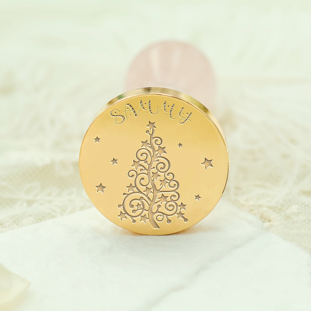 Star Christmas Tree Custom Name Wax Seal Stamp