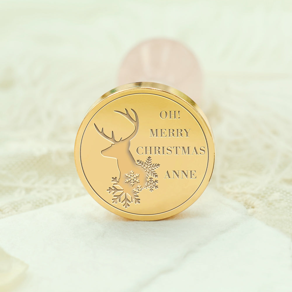 Snow Deer Christmas Custom Name Wax Seal Stamp