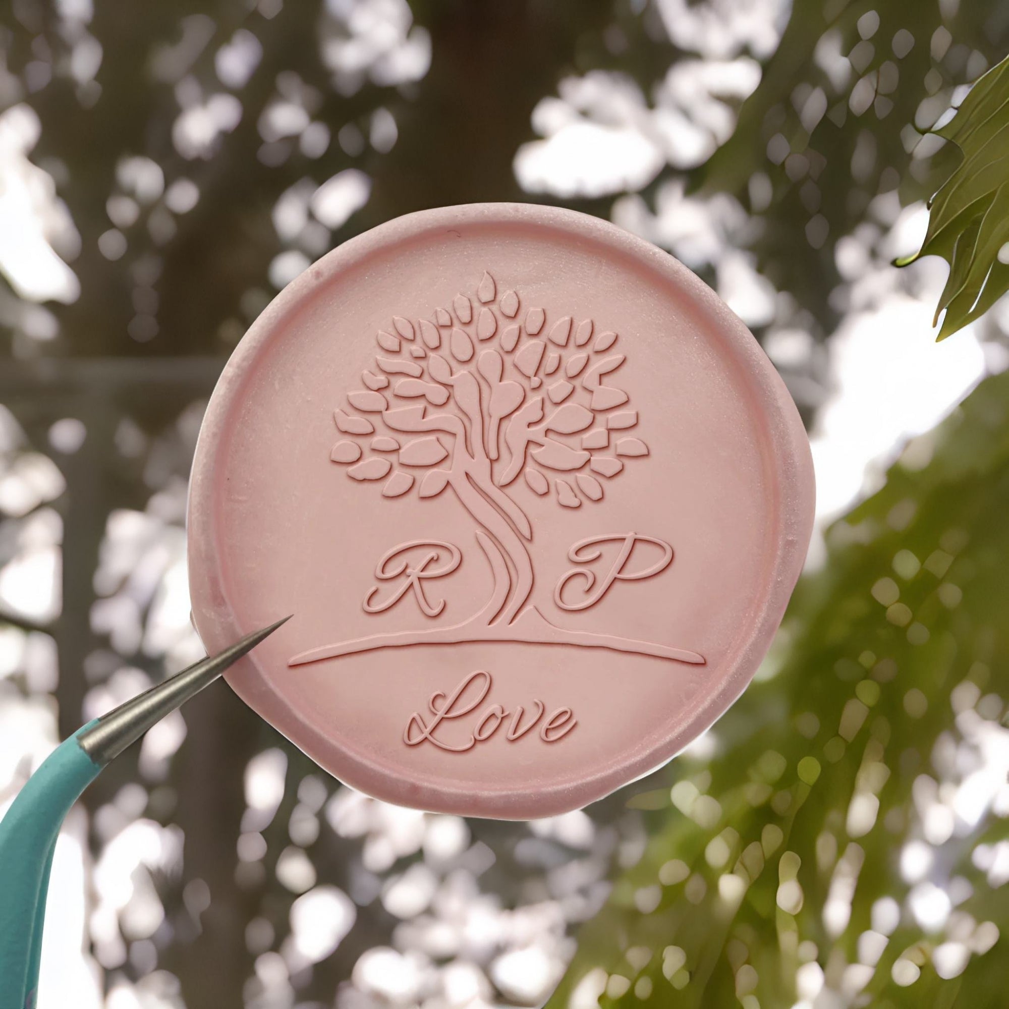 Tree of Life Double Initials Wedding Custom Self-Adhesive Wax Seal Stickers