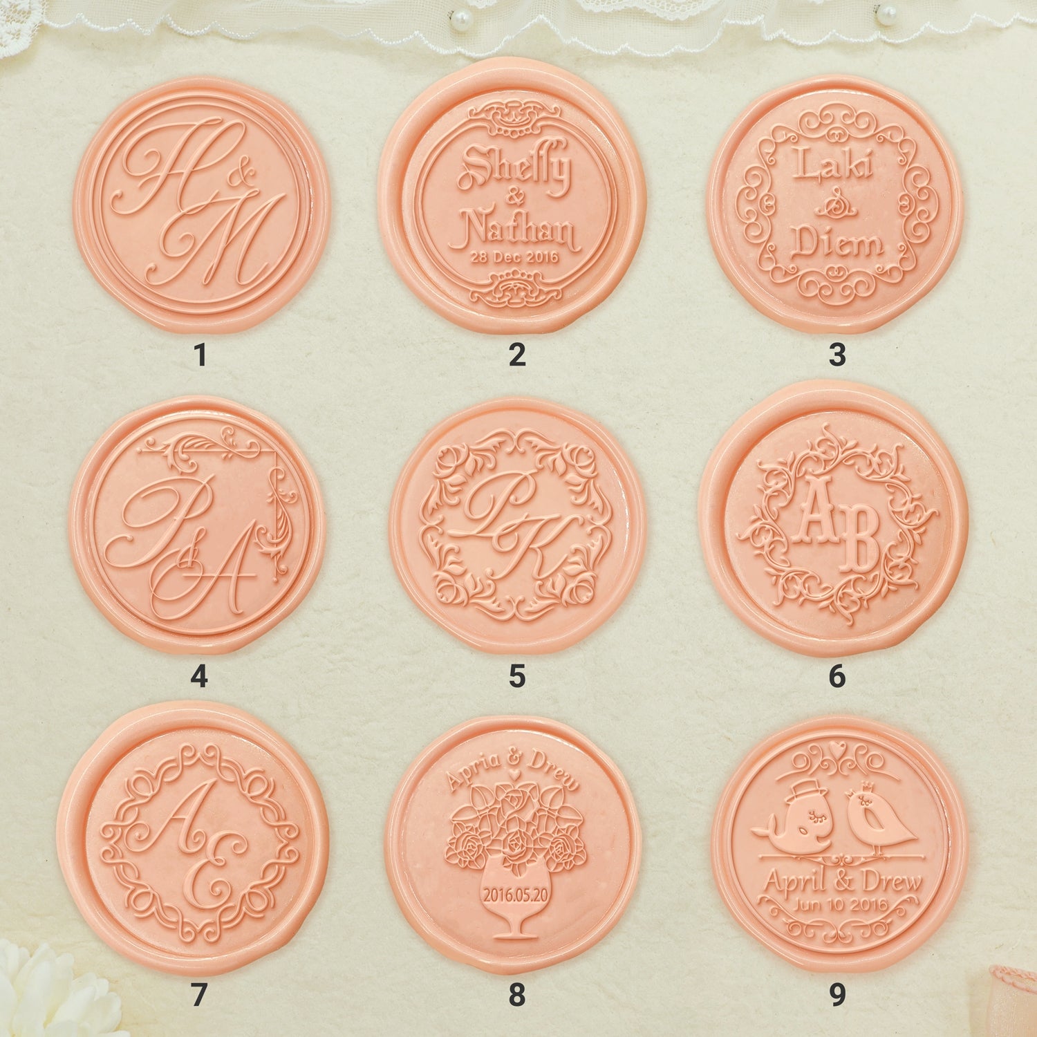Wedding Wax Seal Stamp - （27 Design）-sku1
