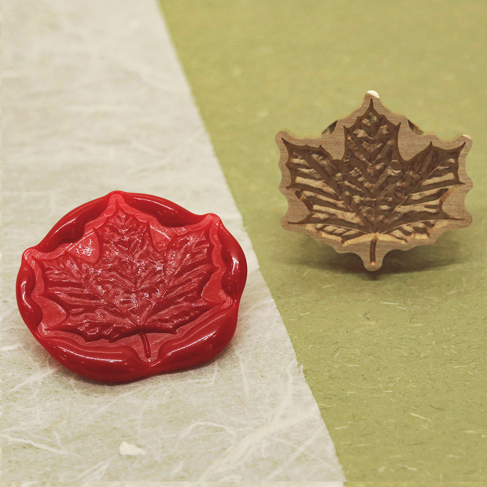 A relief maple leaf wax seal stamp from AMZ Deco