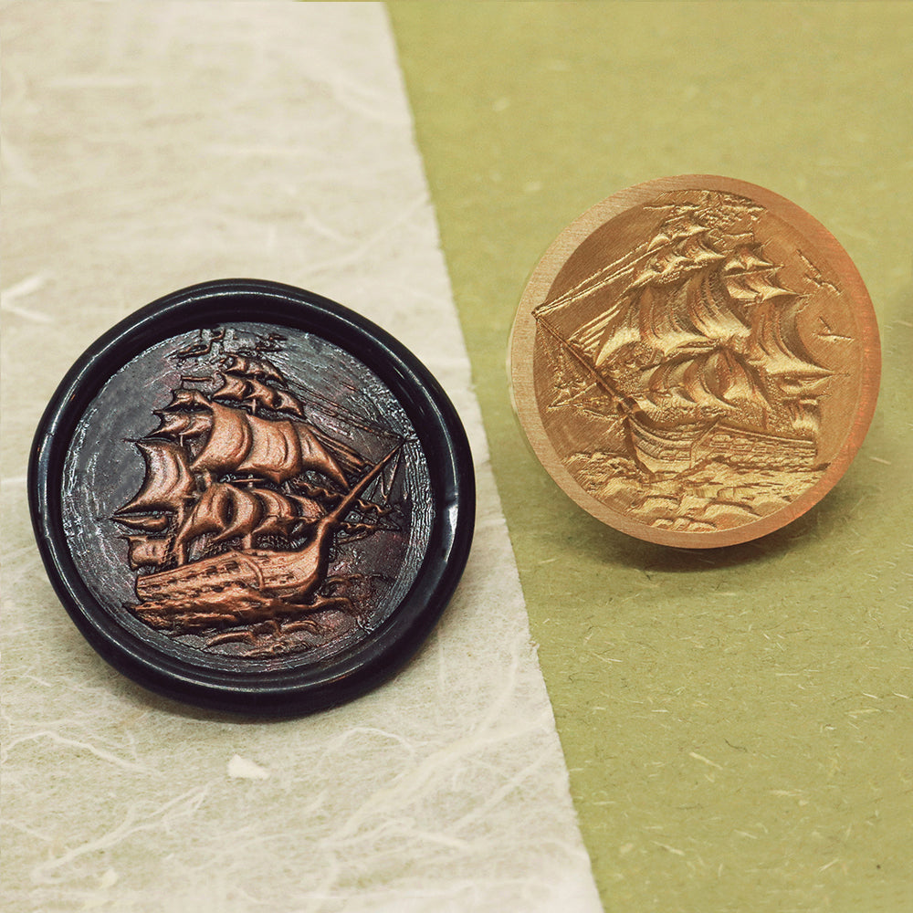 Ready Made Wax Seal Stamp - 3D Relief Sailing Ship Wax Seal Stamp