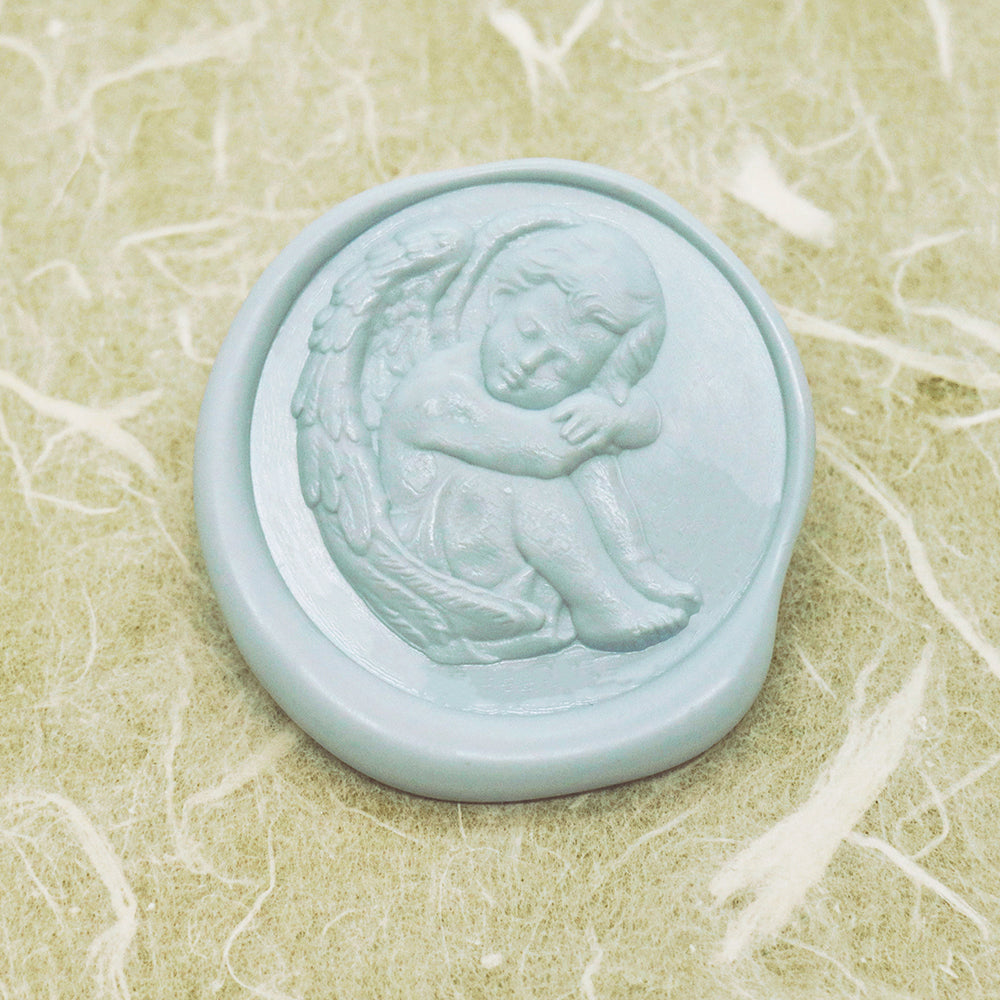 3D relief sleeping cherub wax seal stamp from AMZ Deco.