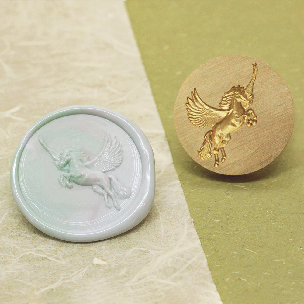 A eautiful 3D relief pegasus wax seal stamp from AMZ Deco.