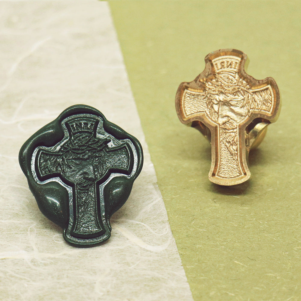 A shaped INRI crucifix wax seal stamp from AMZ Deco.