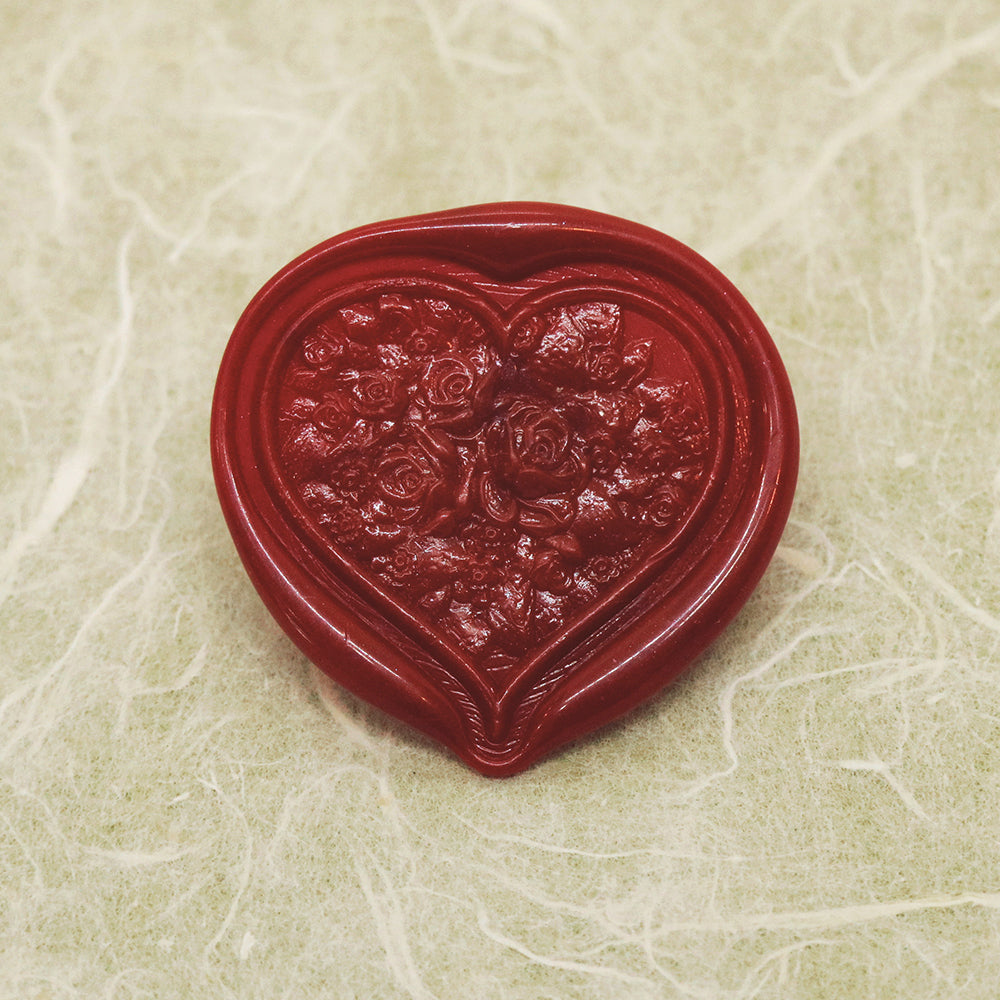 heart shaped 3D relief wax seal from AMZ Deco.