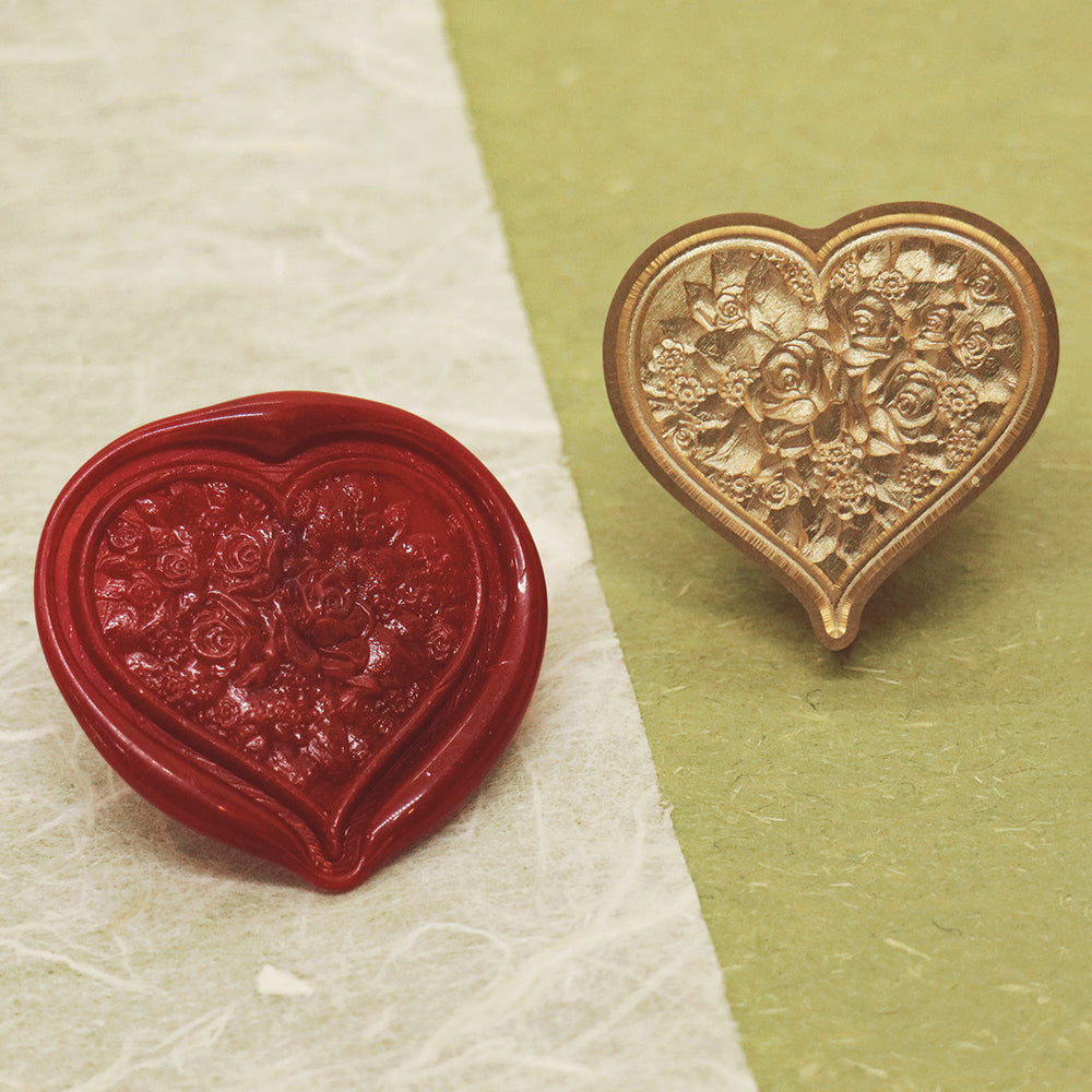 3D Simple Heart Wax Seal Stamp head, just under 7/8 diameter