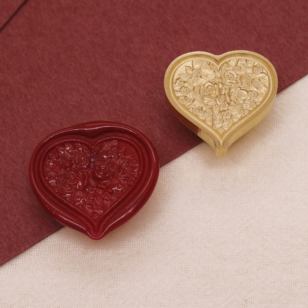 Mornajina Heart Wax Seal Stamp, Heart Seal Stamp with Rosewood Handle for  Party Wedding Gift Packaging Decoration