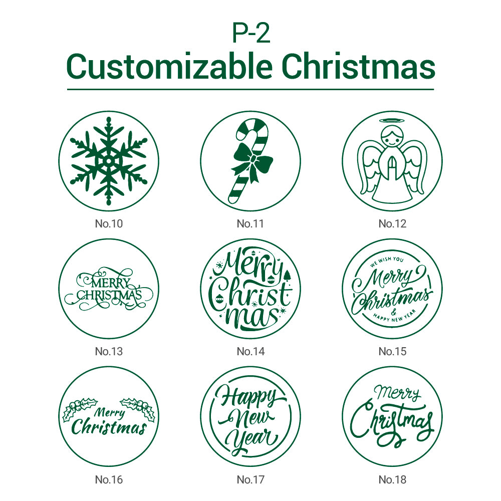 Christmas Tree Wax Seal Stickers in Gold (set of 10) Holiday Wax