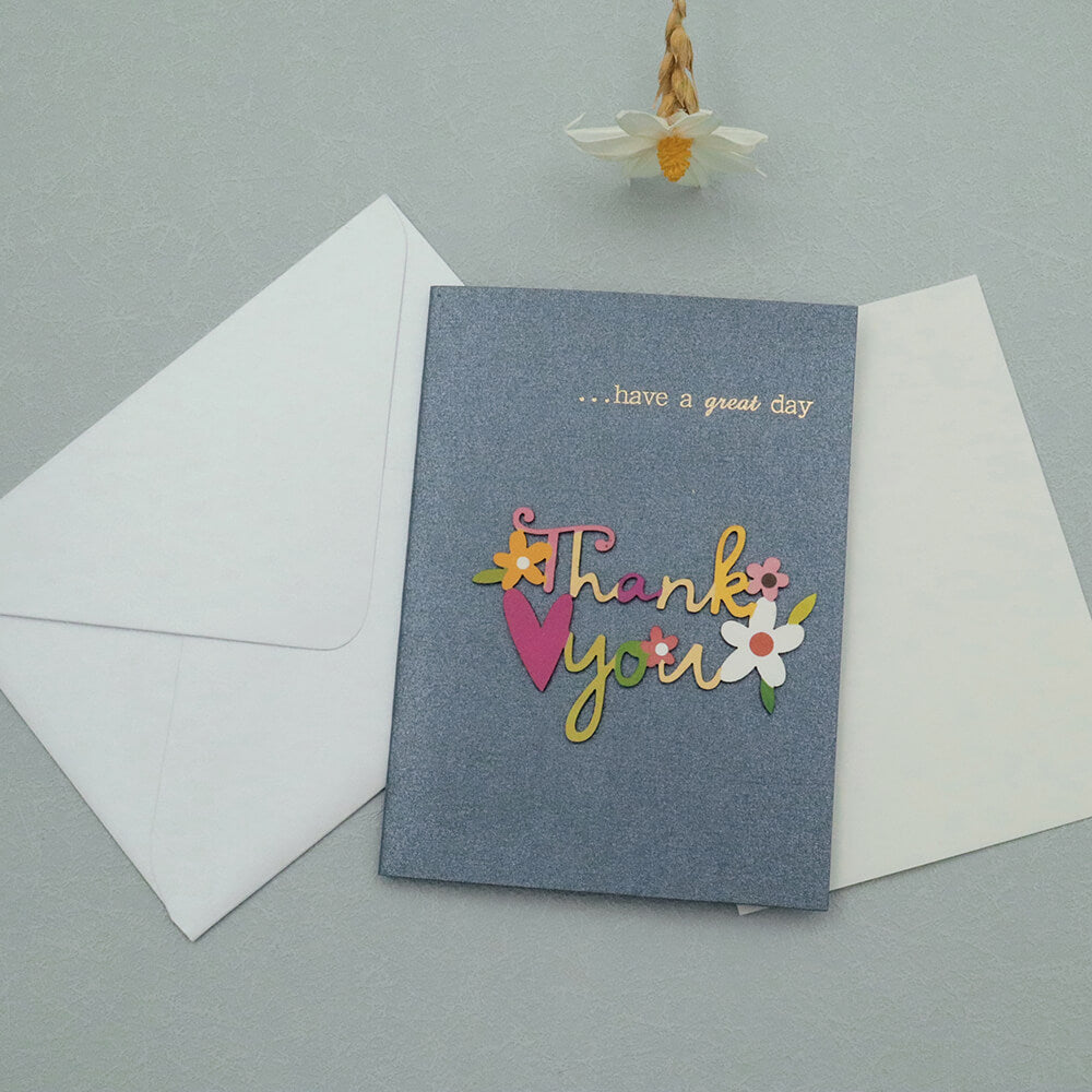 Thank you Floral Wooden Trinket Card With Envelope