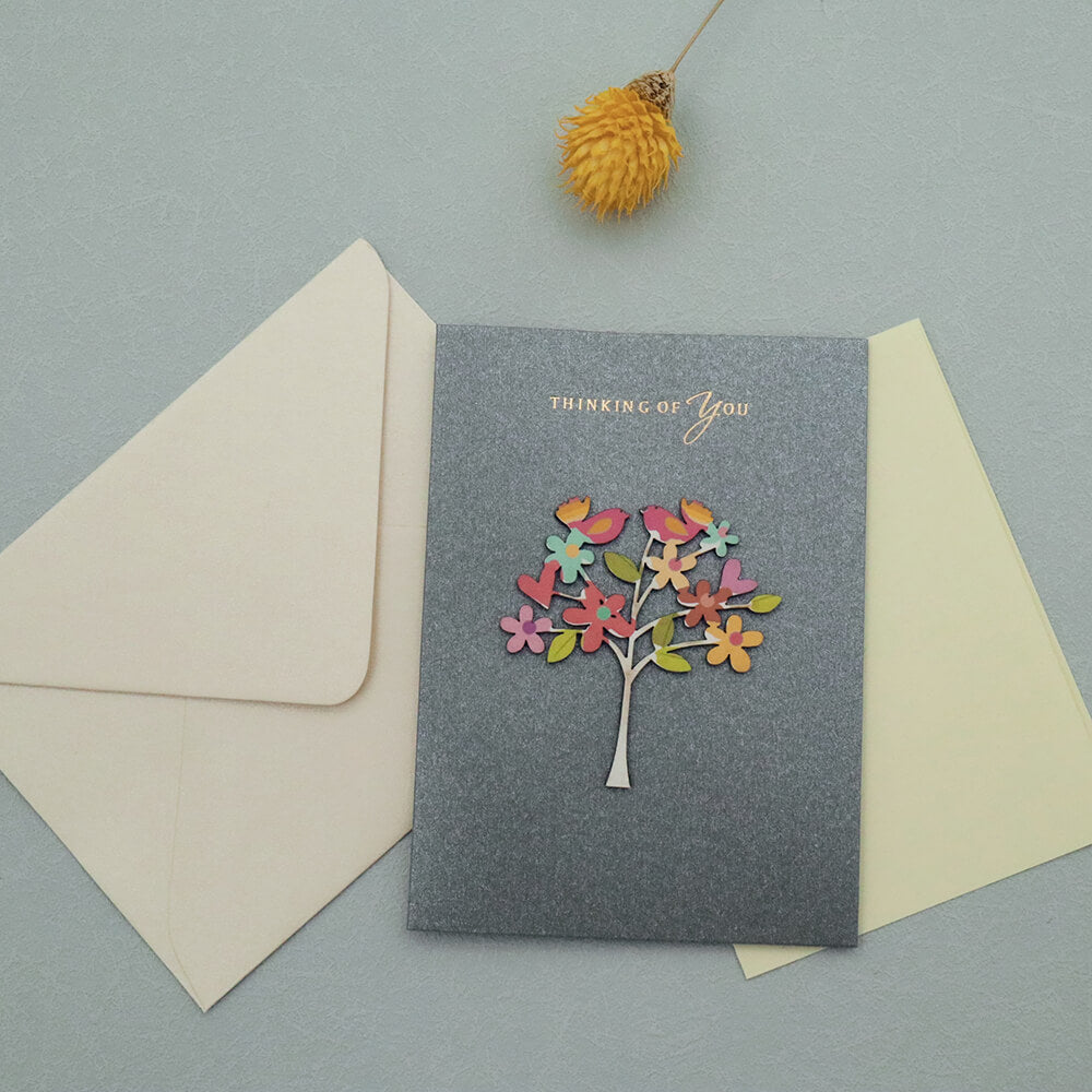 Bouquet Floral Wooden Trinket Card With Envelope