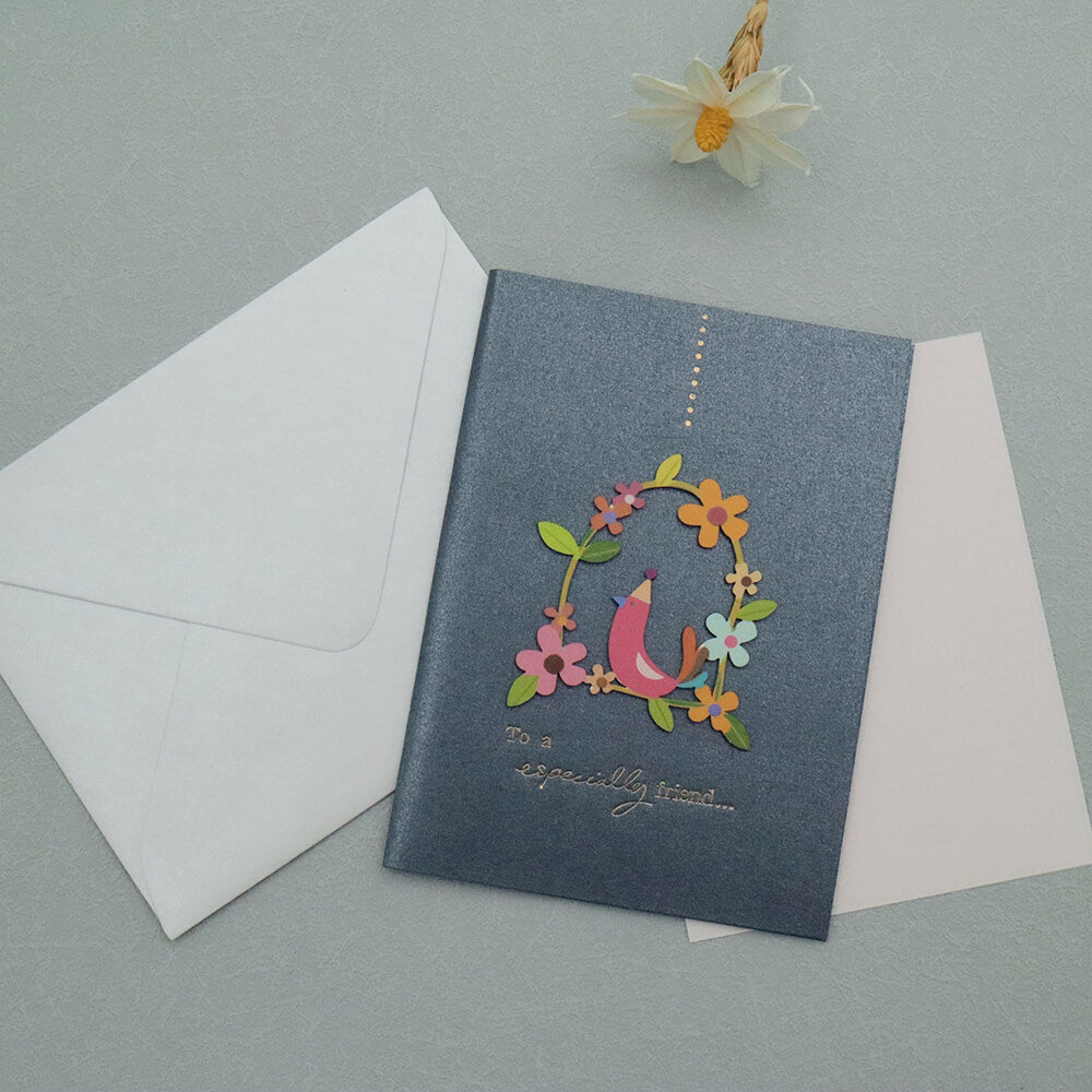Bird Floral Wooden Trinket Card With Envelope