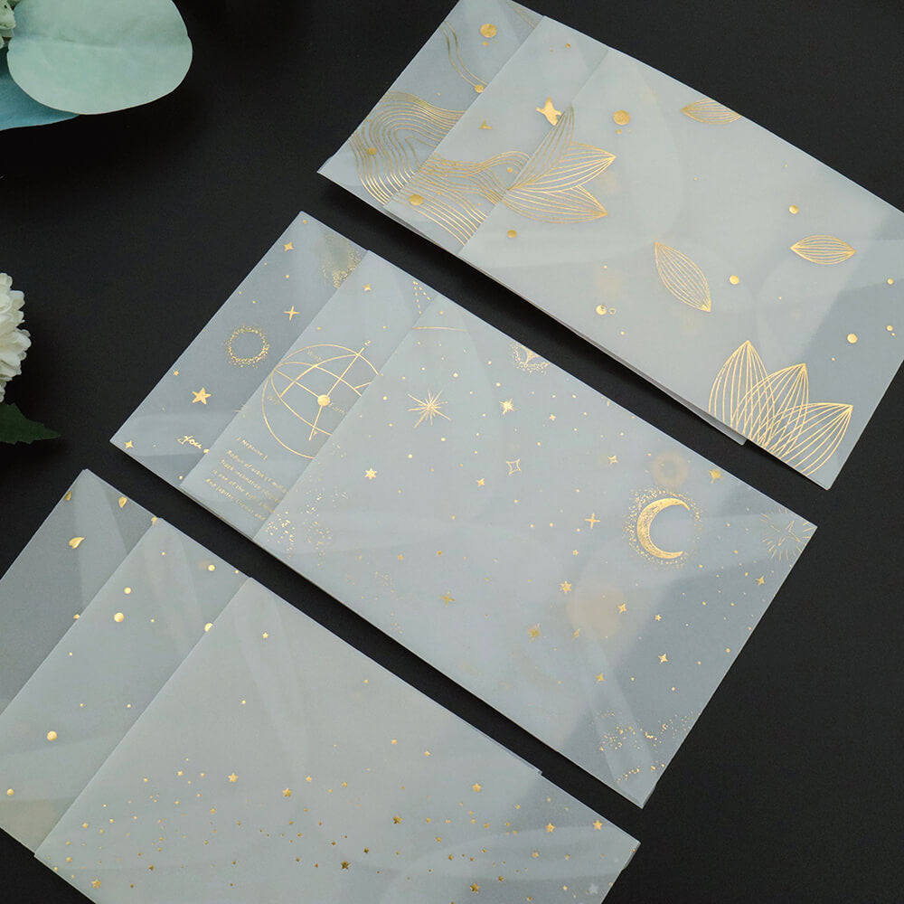 Gold Foiled Vellum Paper Envelope Collection from AMZ Deco