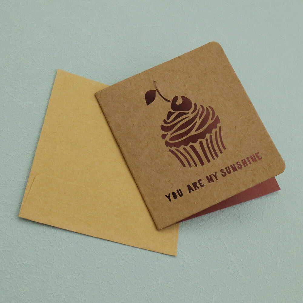 Cupcake Kraft Cutout Greeting Card