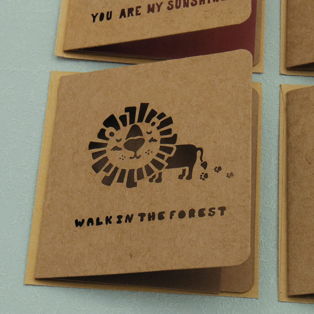 Lion Kraft Cutout Greeting Card