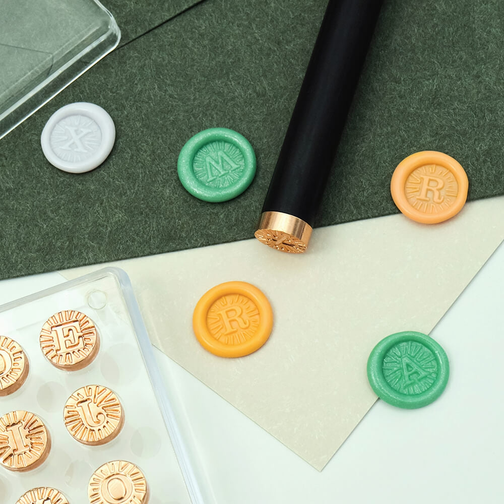 AMZ Deco Lipstick Sized Alphabet Wax Seal Stamp Set