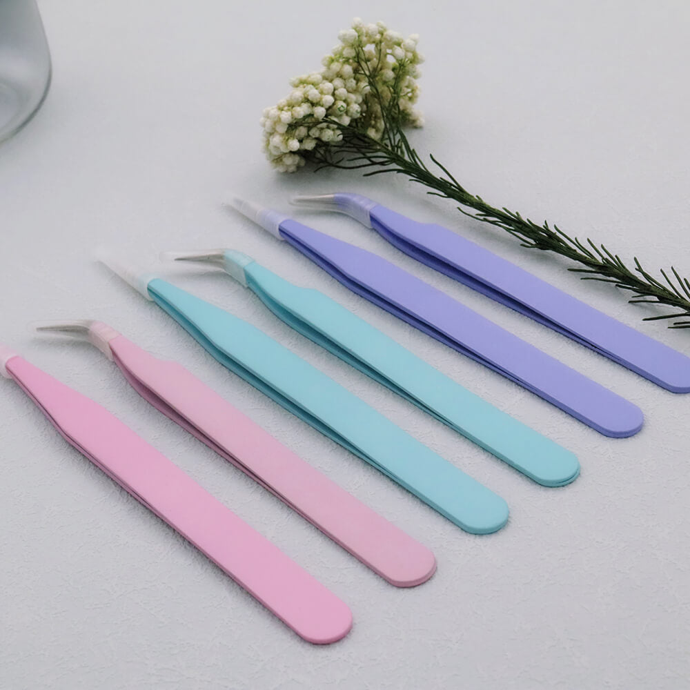 Straight and Curved Pastel Tweezers from AMZ Deco