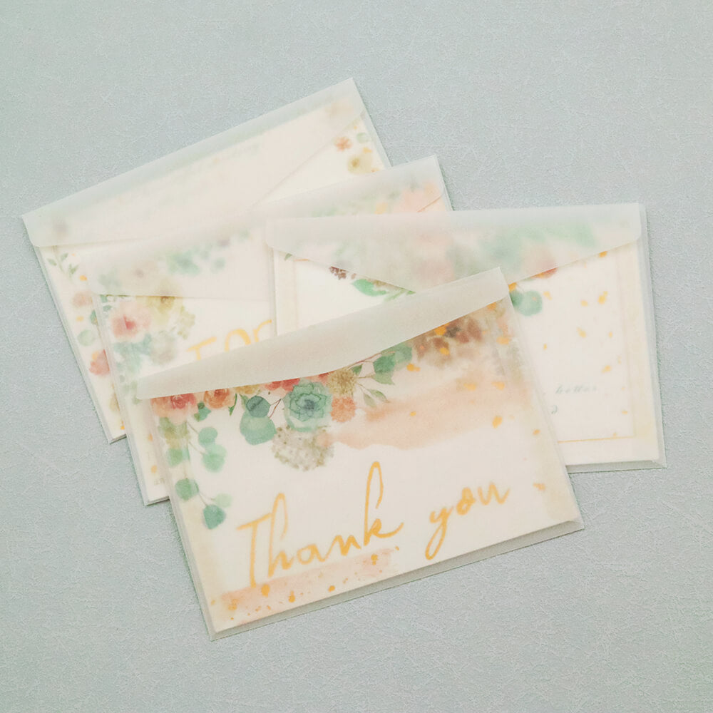 Gorgeous Watercolor & Oil Painting Foil Card with Vellum Envelope