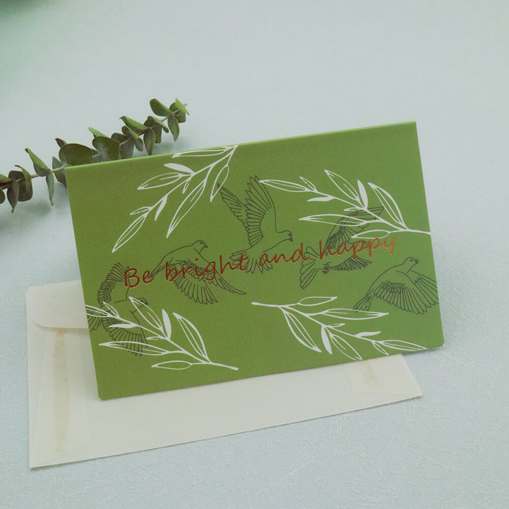Dove Wild Birds & Leaves Greeting Card With Envelope