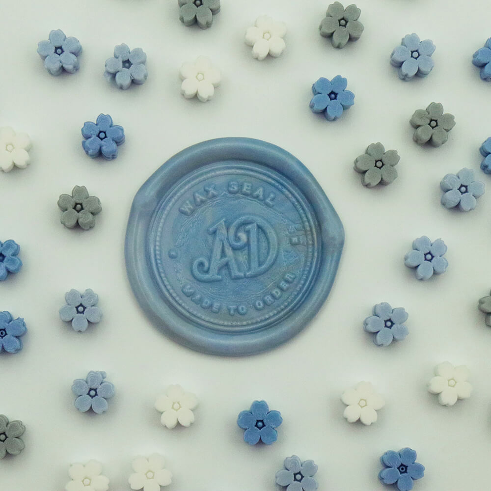Dusty Blue Cherry Blossom Mixed Color Sealing Wax Beads from AMZ Deco