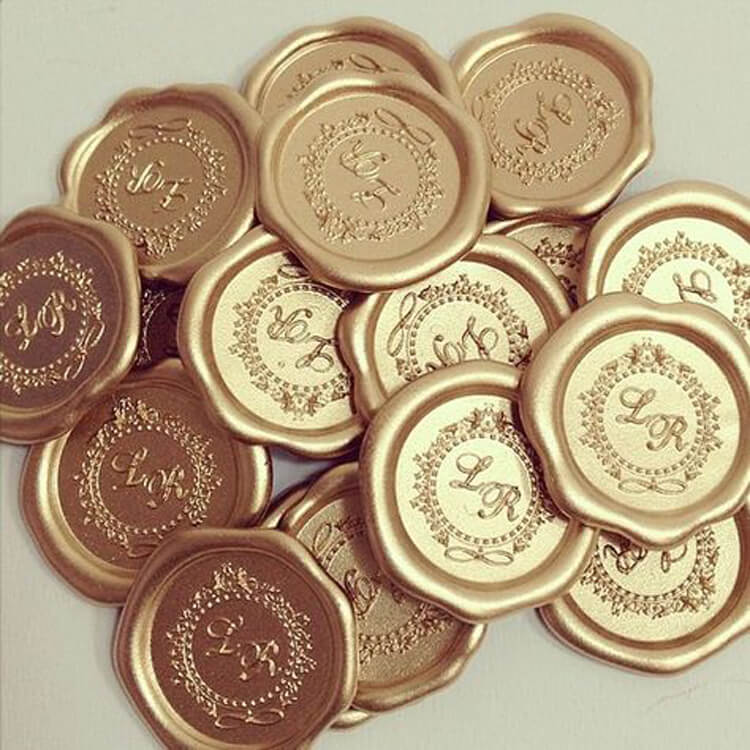 Self Adhesive Wedding Logo Wax Seal Stickers â€“ expertly hand crafted for  you from genuine sealing wax, mailable and flexible and ready to go in the  mail.