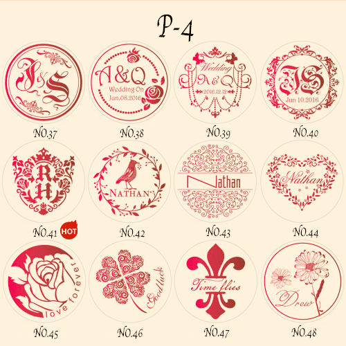 Wedding Customized Self Adhesive Wax Seal Sticker with Double Initials / Couple's Names