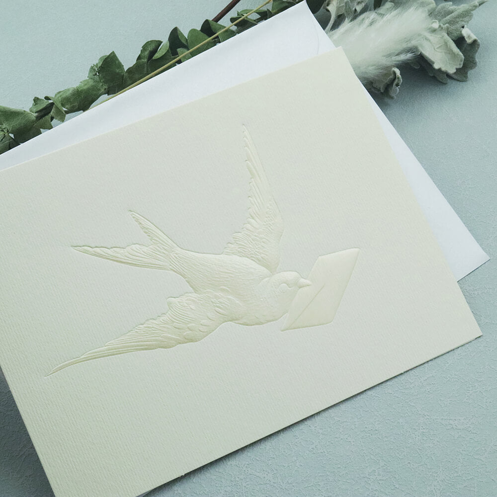 Swallow Embossed Gold Foil Greeting Card with Envelope from AMZ Deco