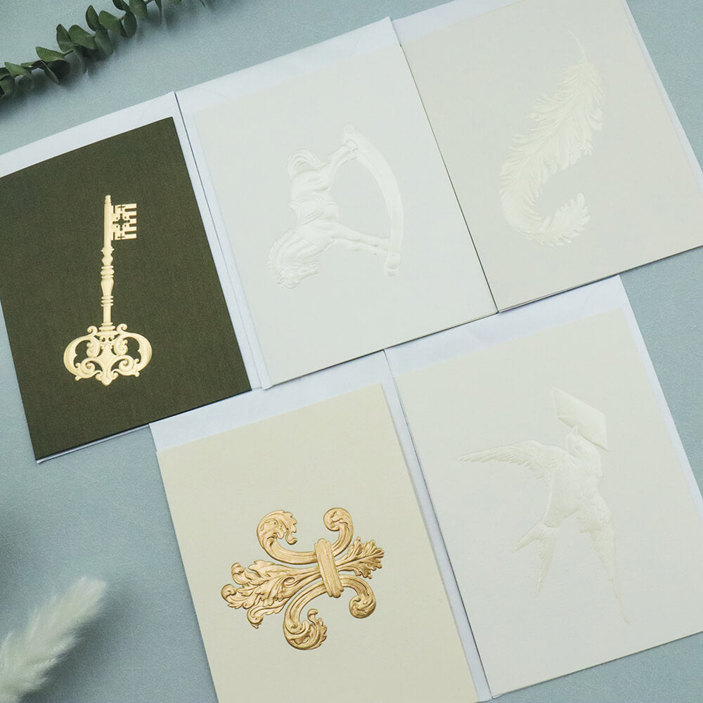 Embossed Gold Foil Greeting Card with Envelope Assortment from AMZ Deco