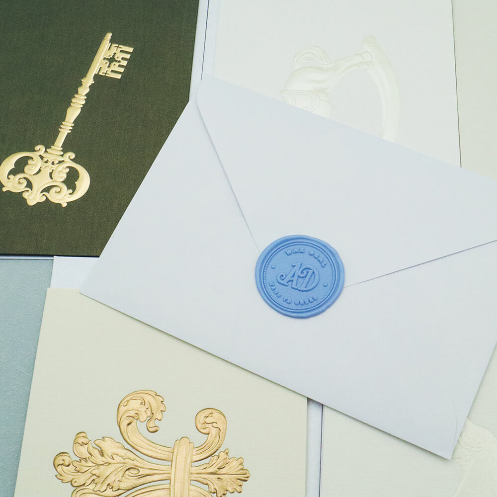 Embossed Gold Foil Greeting Card with Envelope from AMZ Deco with wax seal