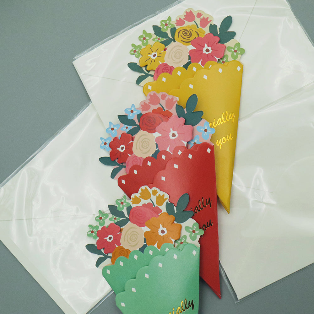 Flower Bouquet Card With Envelope by AMZ Deco