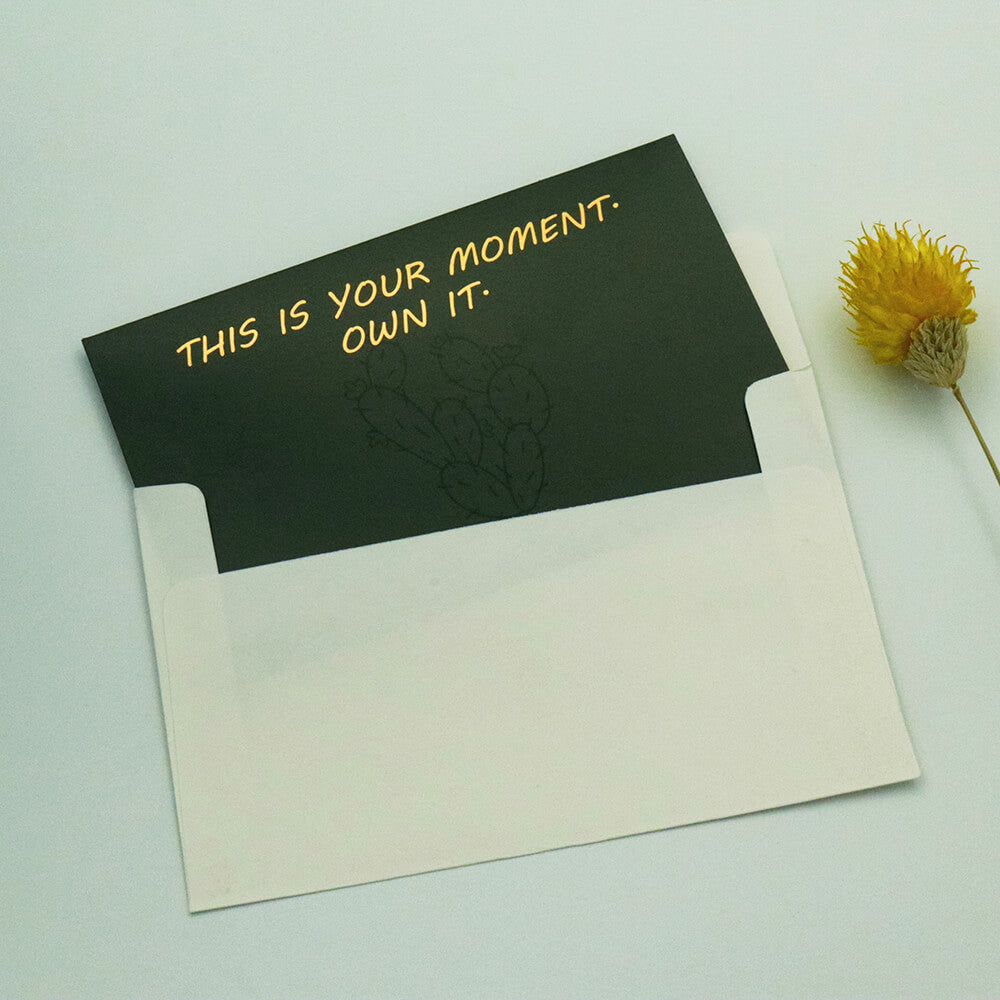 This is Your Moment Gold Foil Morandi Color Greeting Card with Envelope by AMZ Deco