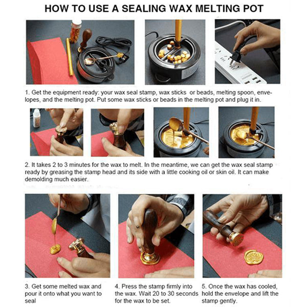 Sealing Wax Glue Gun for Wax Seal Stamp, Sticks Heating Craft Repair 